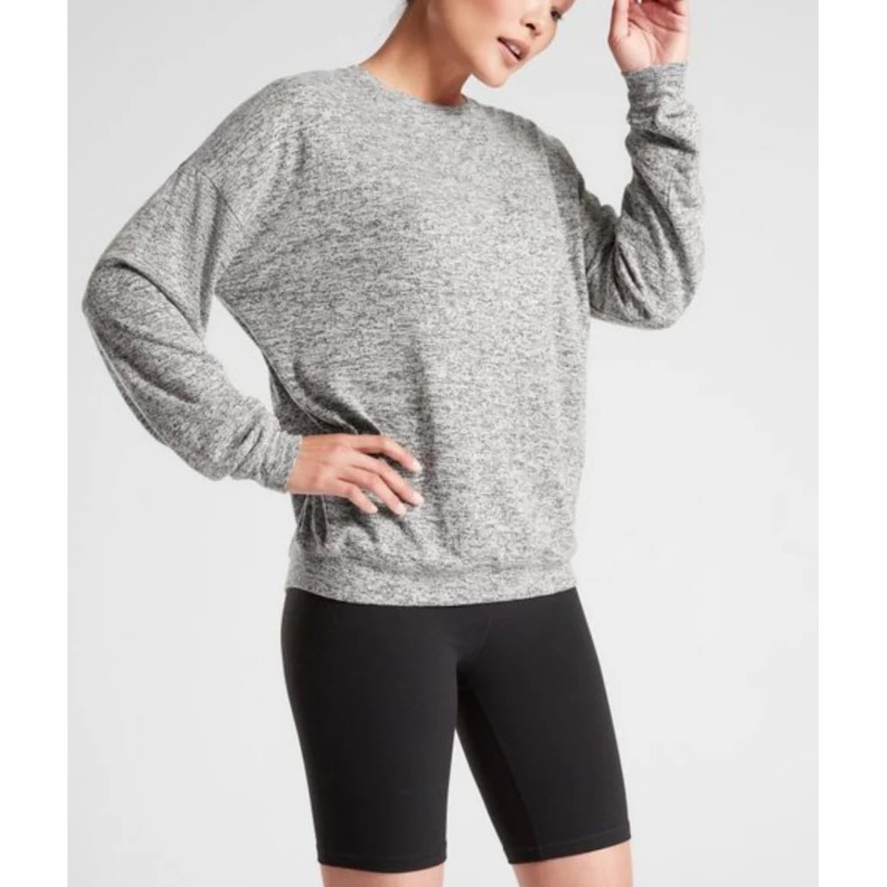 Athleta | Grey Heather Mindful Soft Pullover Crewneck Top